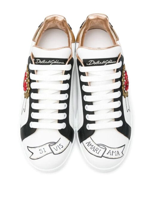 Dolce & gabbana  Portofino embroidered detail sneakers - Image 3