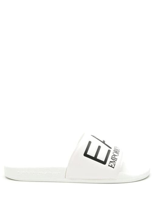 Ea7 Emporio Armani  logo-embossed faux-leather slides