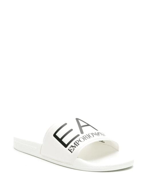 Ea7 Emporio Armani  logo-embossed faux-leather slides - Image 2