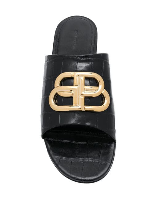 Balenciaga BB leather sandals - Image 4