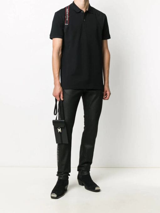 Alexander Mcqueen logo harness-strap polo shirt - Image 2