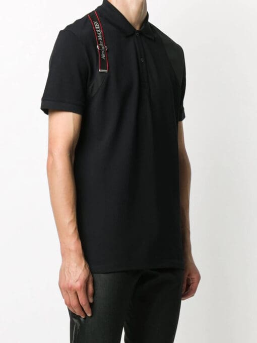 Alexander Mcqueen logo harness-strap polo shirt - Image 3