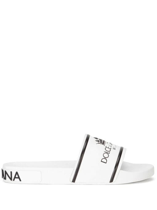 Dolce & Gabbana  logo-print round-toe slides