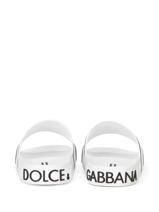 Dolce & Gabbana  logo-print round-toe slides - Image 3