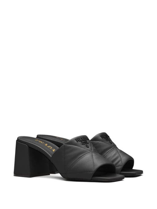 Prada logo-lettering quilted sandals - Image 2