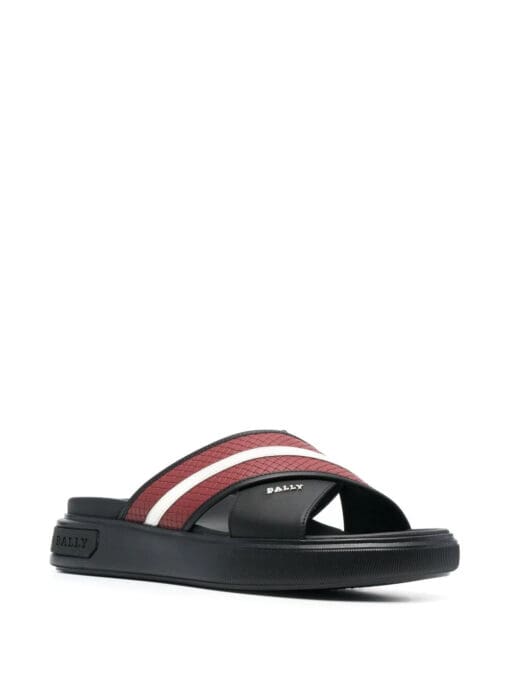 Bally  stripe-print flat slides - Image 2