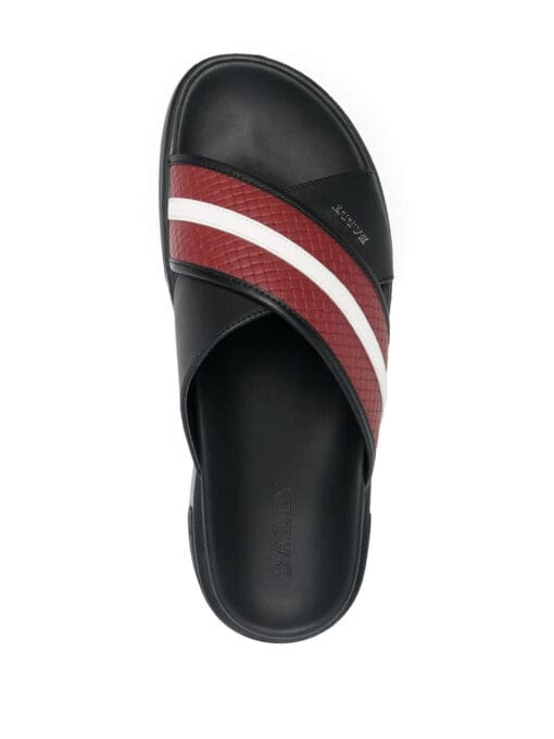 Bally  stripe-print flat slides - Image 4