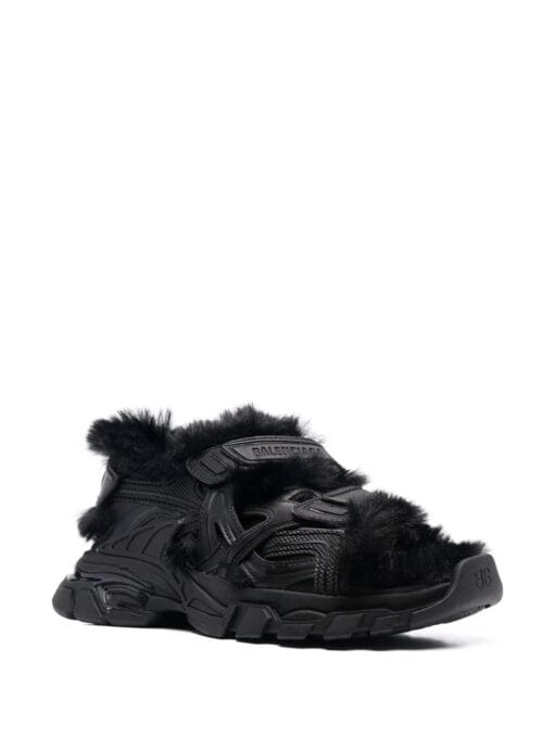 Balenciaga faux-fur Track sandals - Image 2