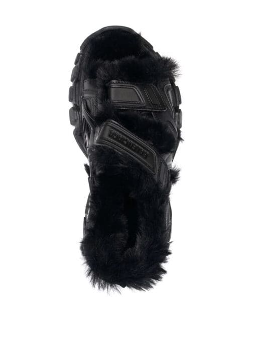 Balenciaga faux-fur Track sandals - Image 4