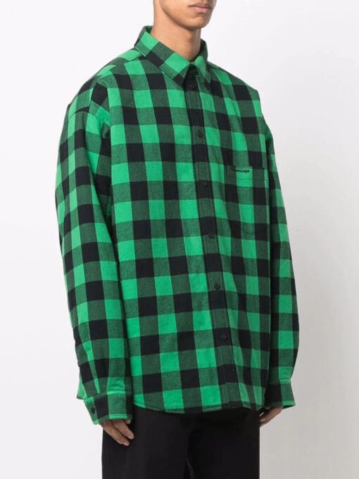 Balenciaga check-print cotton shirt - Image 3