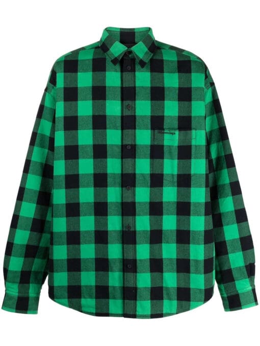 Balenciaga check-print cotton shirt