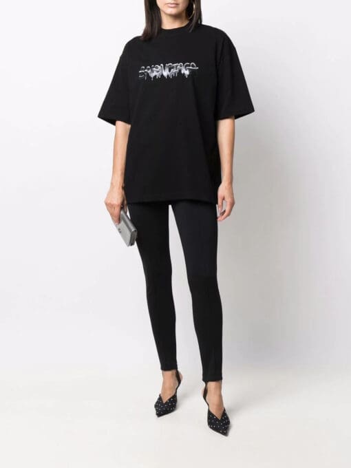 Balenciaga logo printed crew neck T-shirt - Image 3