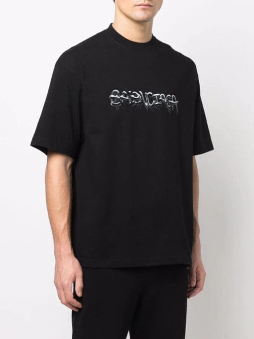 Balenciaga logo printed crew neck T-shirt - Image 4