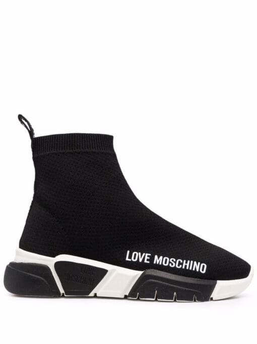 Moschino logo sneaker boots