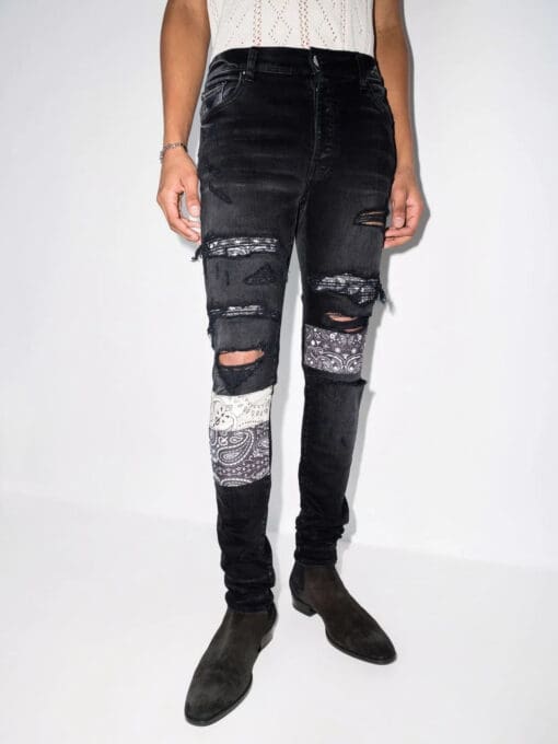 Amiri bandana-print skinny jeans - Image 2