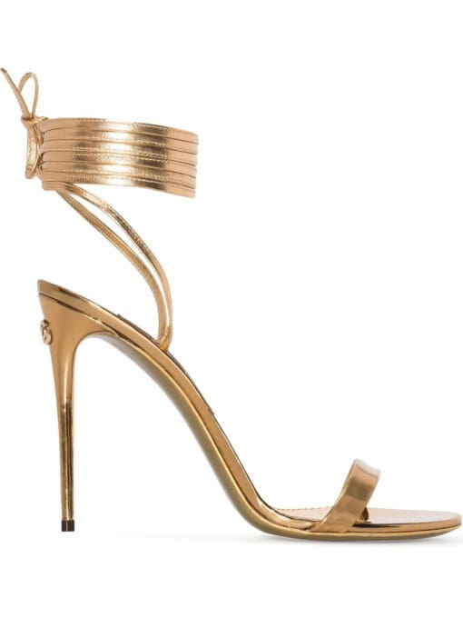 Dolce & gabbana  Keira 105mm metallic-effect sandals