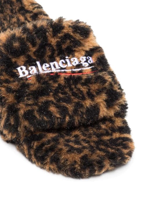 Balenciaga faux fur logo slides - Image 2