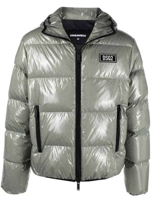 Dsquared2  high-shine hooded down jacket