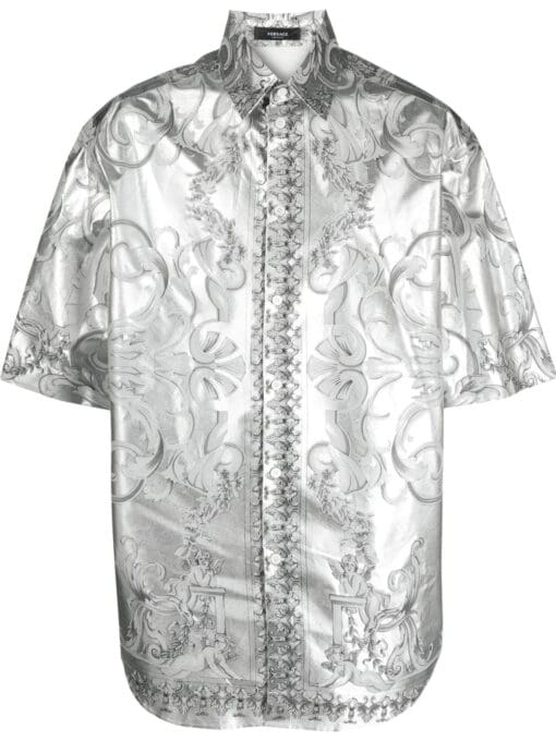 Versace Silver Baroque silk shirt