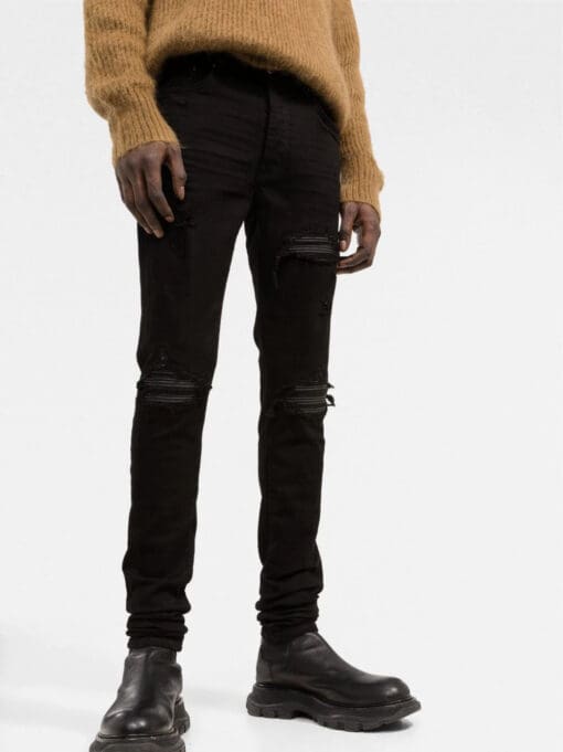 AMI distressed-finish ripped skinny jeans - Image 3