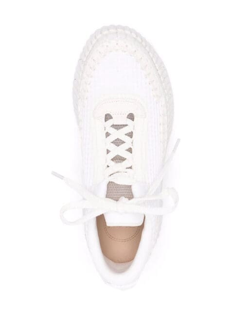 Chloé waffle-knit whipstitch-trim sneakers - Image 4