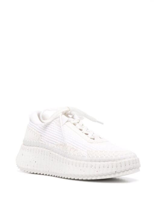 Chloé waffle-knit whipstitch-trim sneakers - Image 2