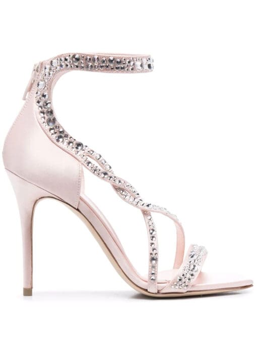 Alexander Mcqueen 100mm embellished satin sandals