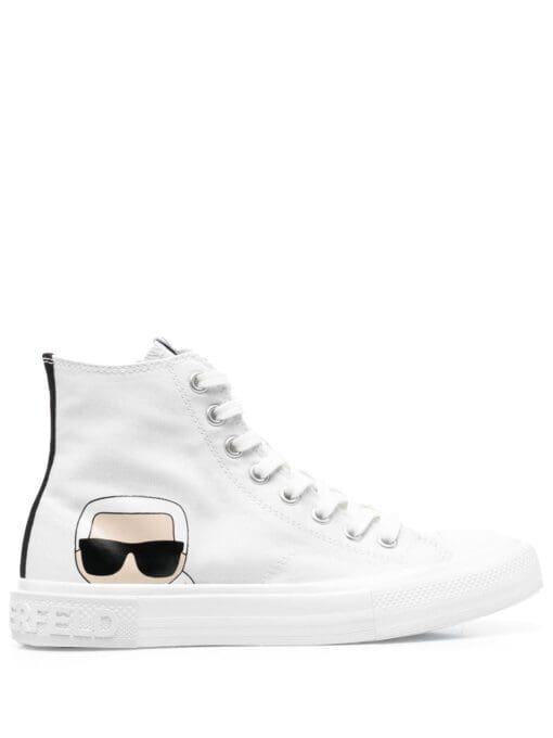 Karl Lagerfeld logo-print hi-top sneakers