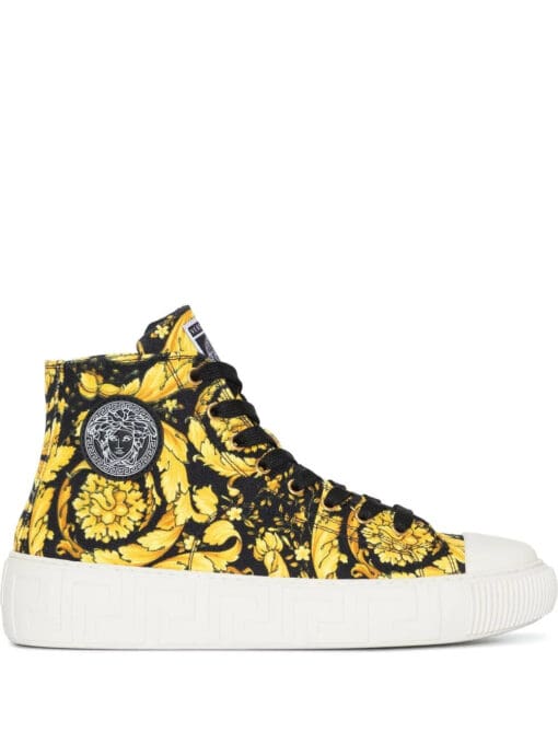 Versace baroque print high-top sneakers