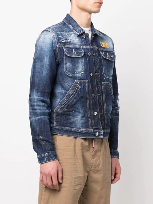 Dsquared2  embroidered-logo denim jacket - Image 3