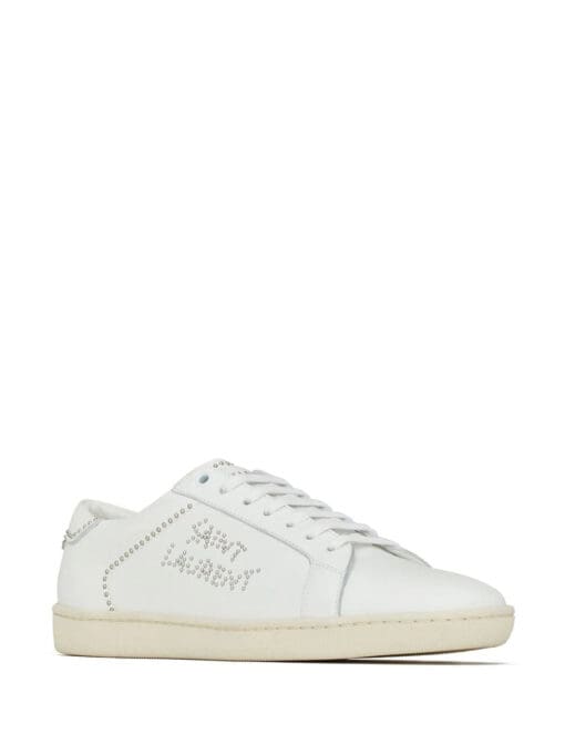 Saint Laurent studded low-top leather sneakers - Image 2