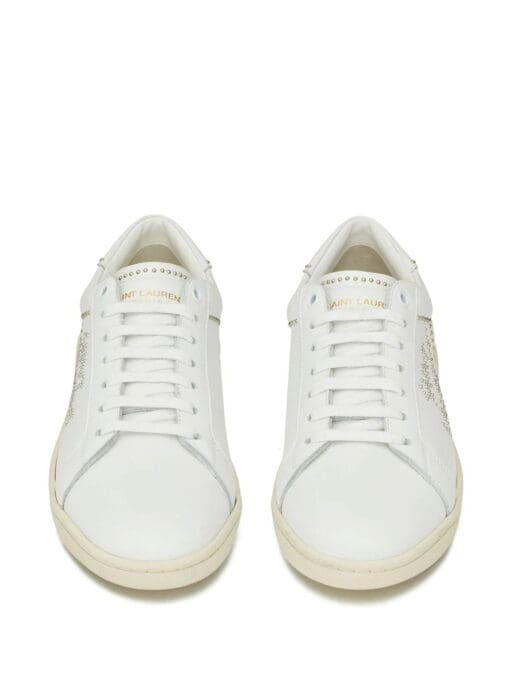 Saint Laurent studded low-top leather sneakers - Image 4