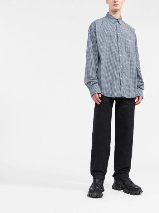 Balenciaga grid-patterned long-sleeved shirt - Image 2