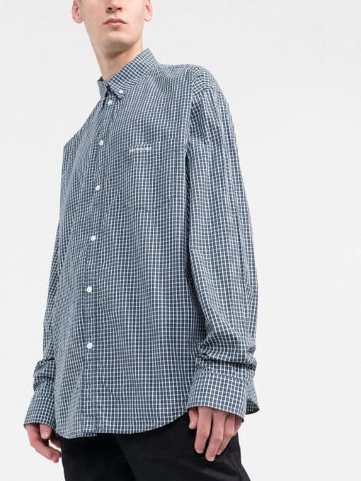 Balenciaga grid-patterned long-sleeved shirt - Image 3