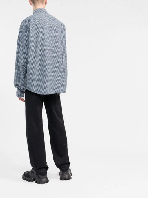 Balenciaga grid-patterned long-sleeved shirt - Image 4