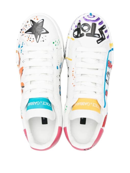 Dolce & gabbana  Portofino painted lace-up sneakers - Image 4