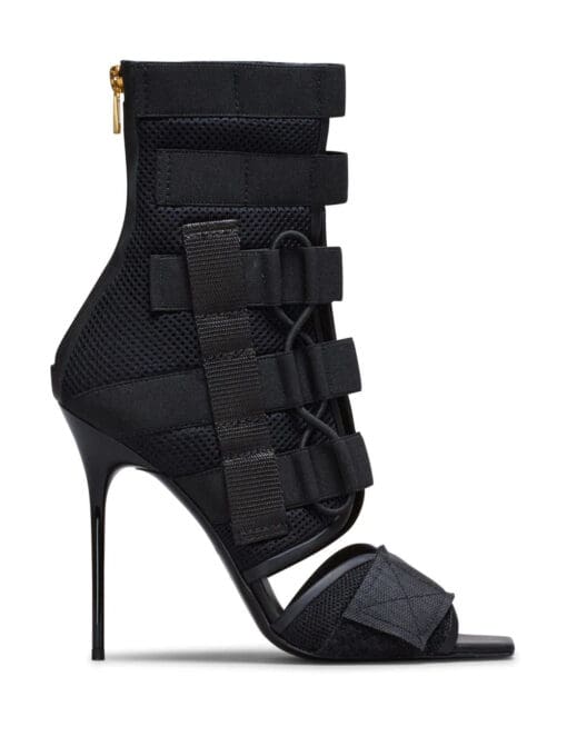 Balmain Uma 100mm mesh touch-strap sandals