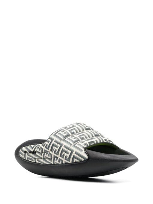 Balmain  monogram-print padded slides - Image 2