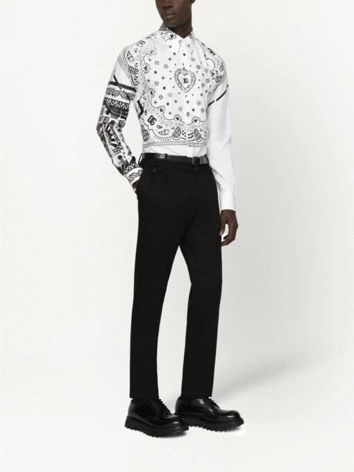 Dolce & gabbana  DG bandana-print slim-fit shirt - Image 3