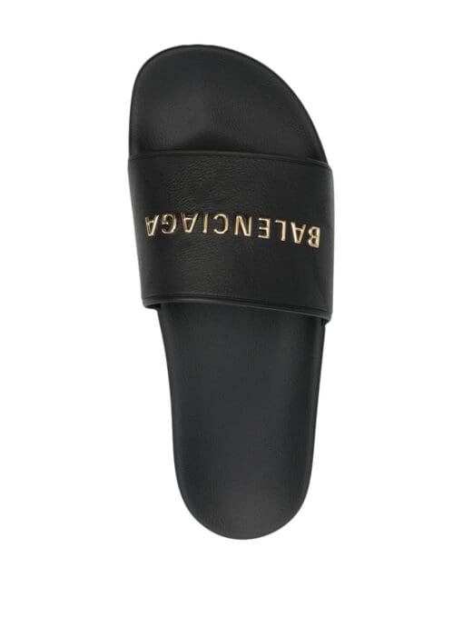 Balenciaga  logo-strap pool slides - Image 4