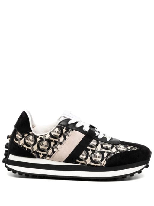 Ferragamo Gancini-print low-top sneakers