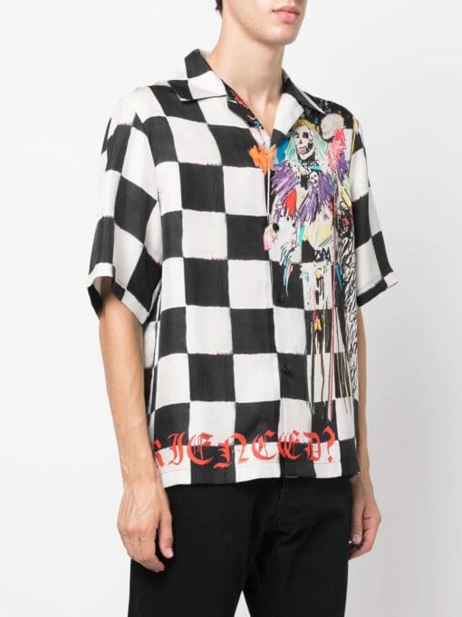 Amiri graphic-print checkerboard silk shirt - Image 3