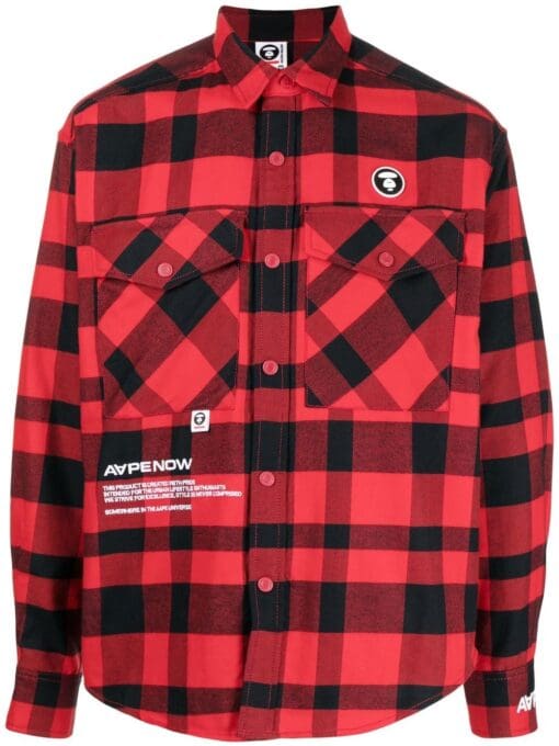 A Bathing Ape check-pattern long-sleeve shirt