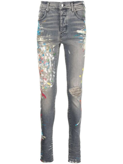 Amiri paint-splattered skinny jeans