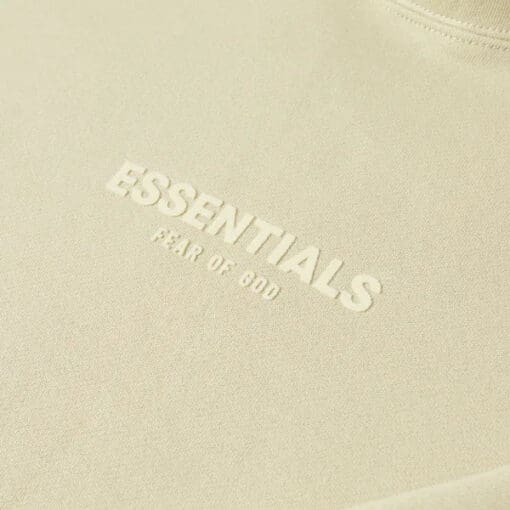 Fear of God ESSENTIALS Logo Relaxed HoodyWheat - Image 3