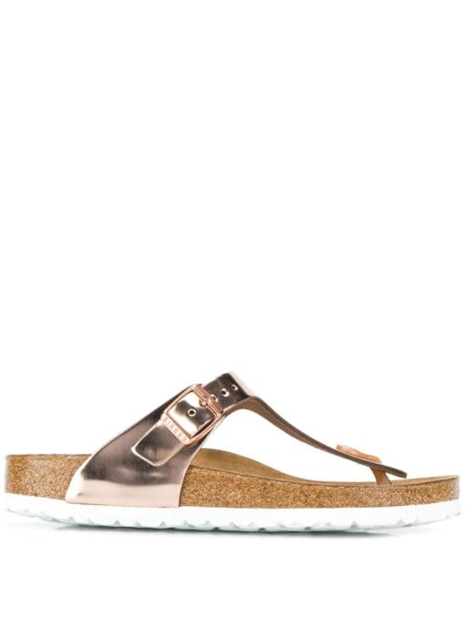 Birkenstock  metallic thong strap sandals