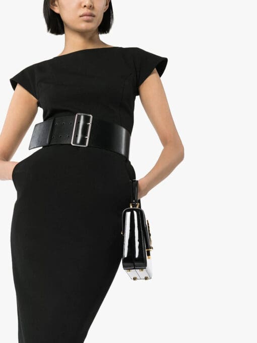 Alexander McQueen  black leather waist belt - Image 2