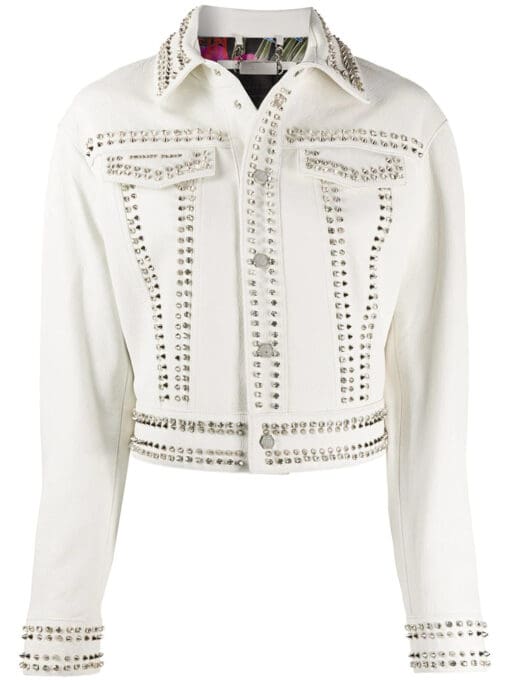 Philipp Plein  skull stud leather jacket