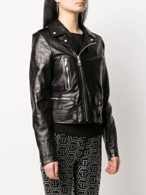 Philipp Plein  signature leather biker jacket - Image 3