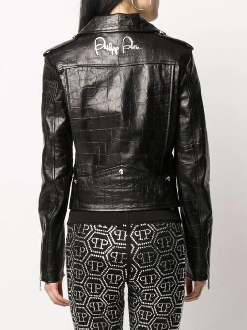 Philipp Plein  signature leather biker jacket - Image 4